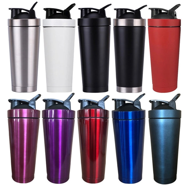 24 oz Shaker Stainless Steel Insulated Water Bottle