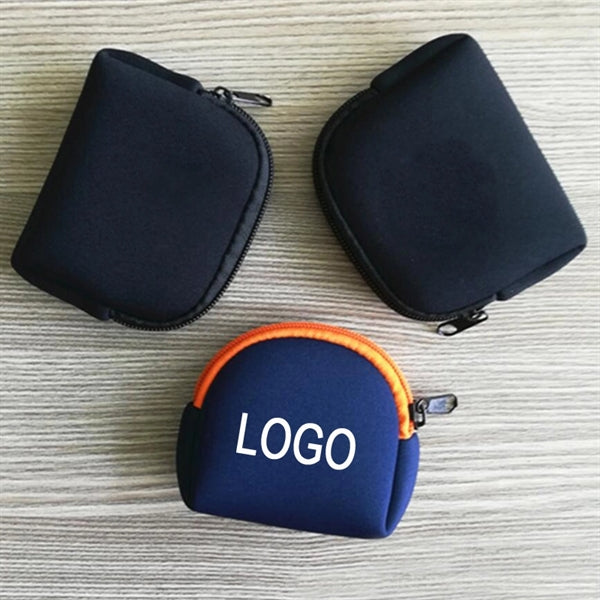 Neoprene Zip Pocket Pen Case Coin Bag