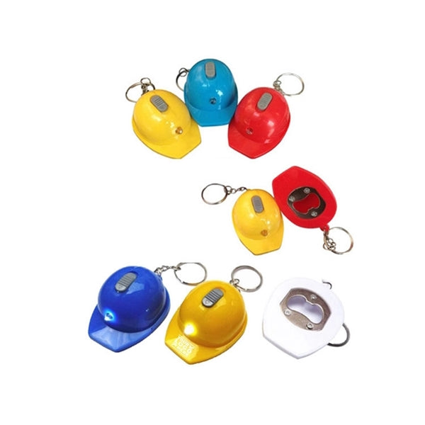 Flashlight Helmet Keychain Bottle Opener