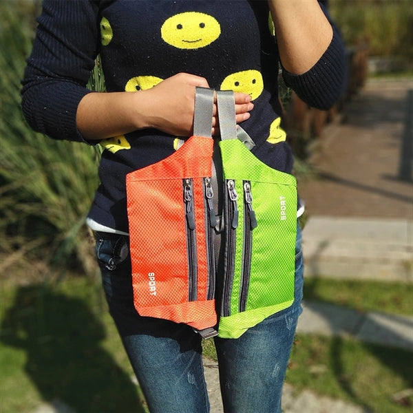 Slim Lightweight Sports 2 Zippered Fanny Pack