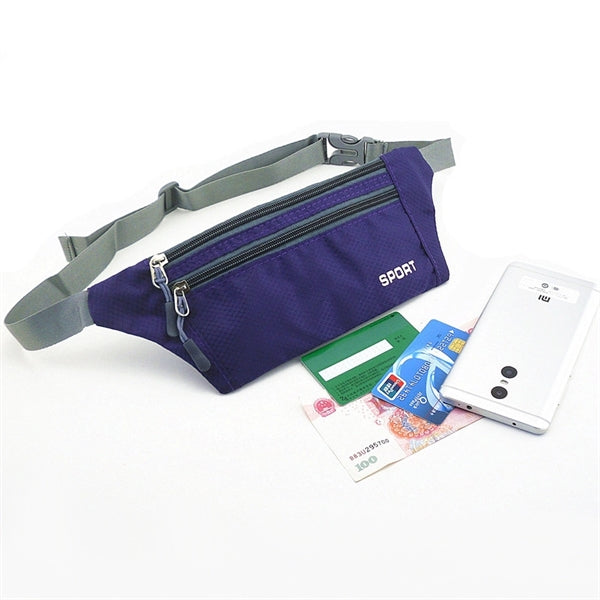 Slim Lightweight Sports 2 Zippered Fanny Pack