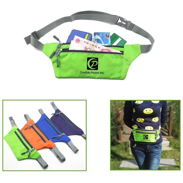 Slim Lightweight Sports 2 Zippered Fanny Pack