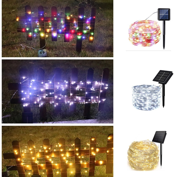 100 LED Solar Powered String Lights