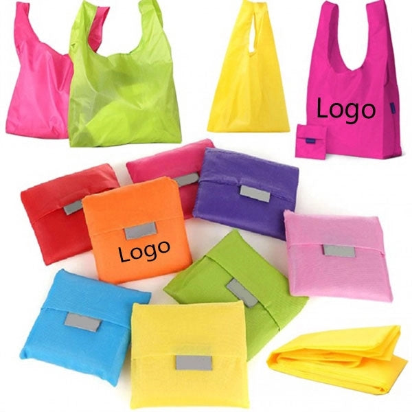 Folding Polyester Shopping Tote Bag 13x22x3"