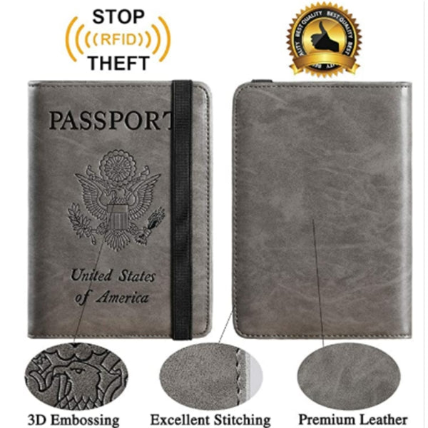 Passport Holder RFID Wallet PU Leather Card Case