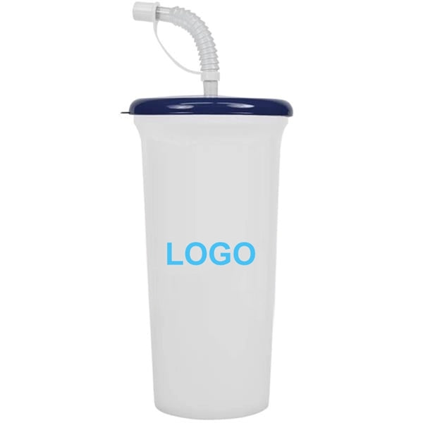 32 oz Sports Sipper Tumbler With Lid & Straw