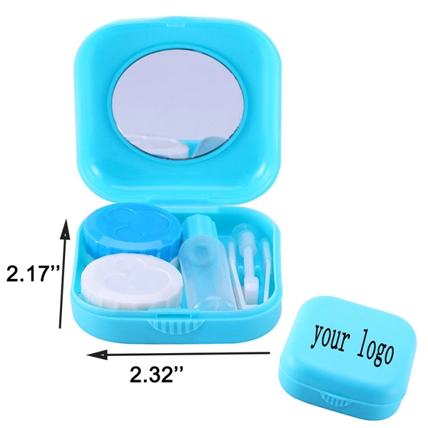 Mini Colorful Contact Lens Case Travel Kit With Mirror