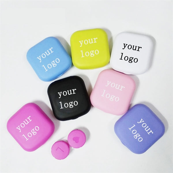 Mini Colorful Contact Lens Case Travel Kit With Mirror