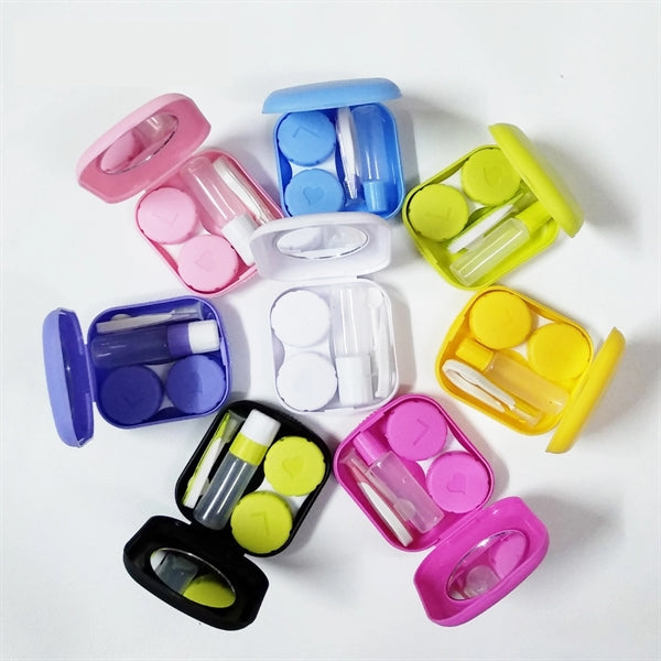 Mini Colorful Contact Lens Case Travel Kit With Mirror