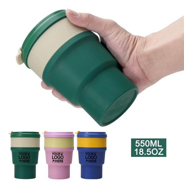 Silicone Collapsible Cup Foldable Travel Mug with Lids