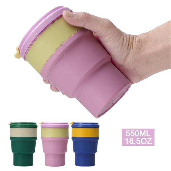 Silicone Collapsible Cup Foldable Travel Mug with Lids