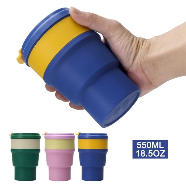 Silicone Collapsible Cup Foldable Travel Mug with Lids
