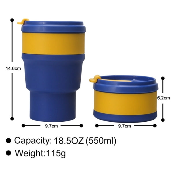 Silicone Collapsible Cup Foldable Travel Mug with Lids