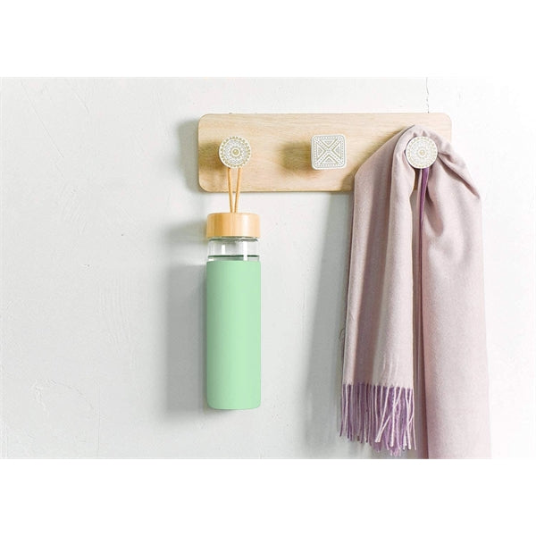 20 Oz Borosilicate Glass Water Bottle with Bamboo Lid