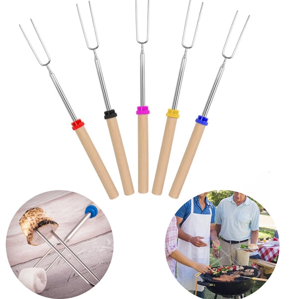 Wooden Handle Extendable Forks