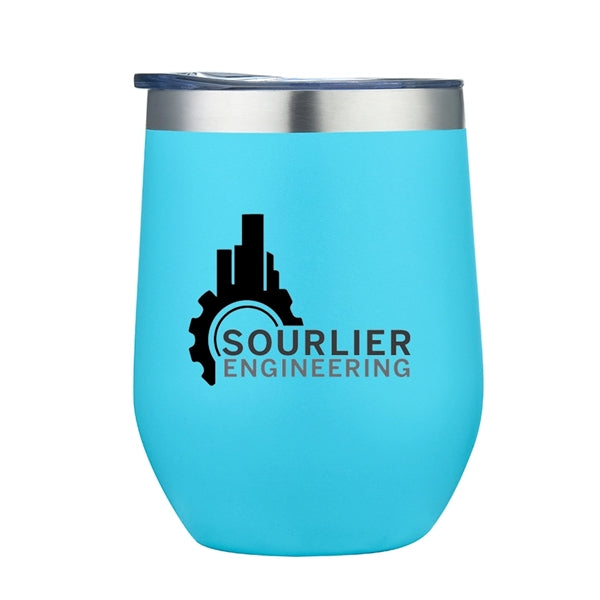 Vineyard-I 12 Oz Stemless Wine Glass Tumbler (Double Walled)