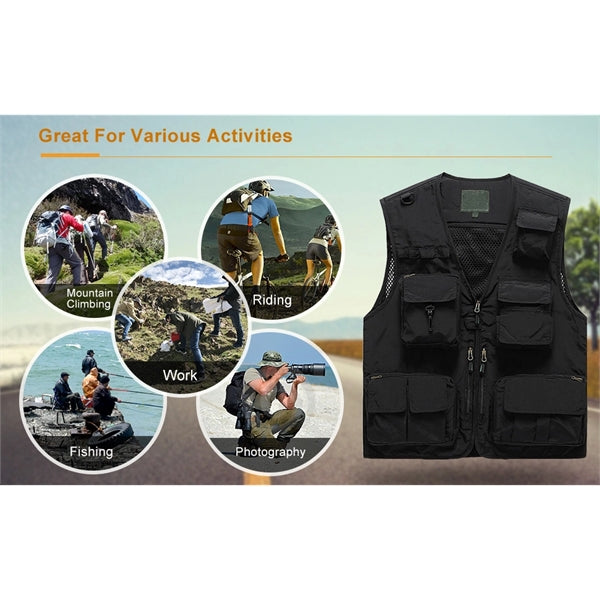 Casual Outdoor Work Safari Fishing Travel Photo Cargo Vest