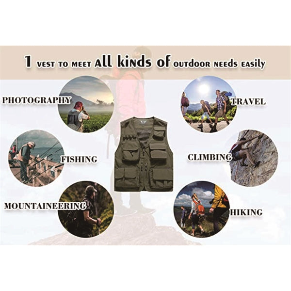 Casual Outdoor Work Safari Fishing Travel Photo Cargo Vest