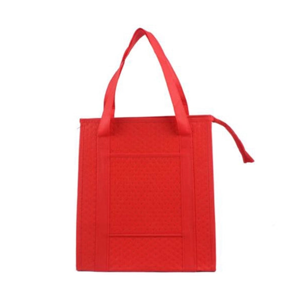 Blue red black Custom hot pressed non woven insulated tote c