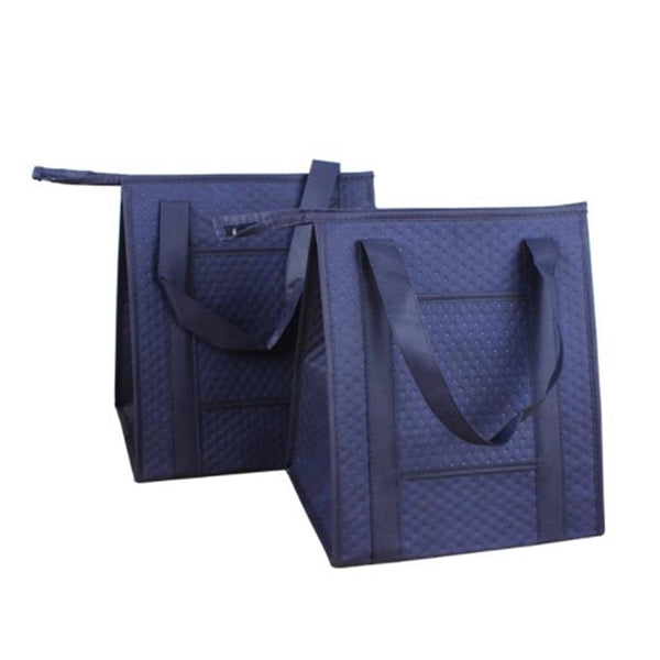 Blue red black Custom hot pressed non woven insulated tote c
