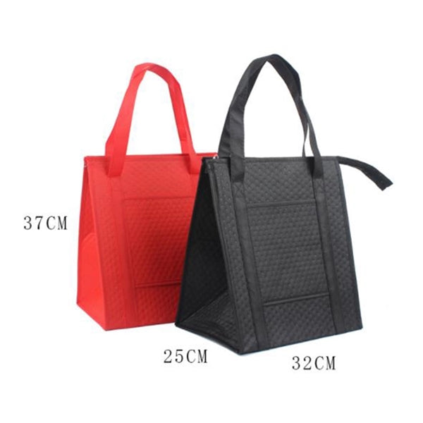 Blue red black Custom hot pressed non woven insulated tote c