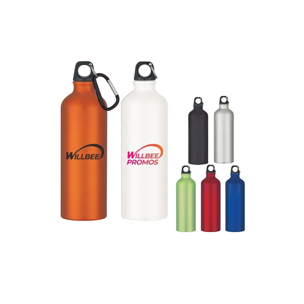 17 Oz. Aluminum Sports Water Bottle w Carabiner