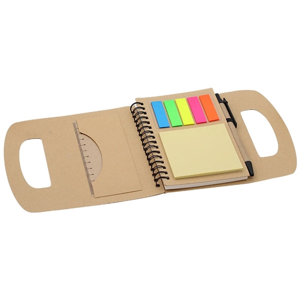 Spiral Sticky Note Set with Pen and Ruler