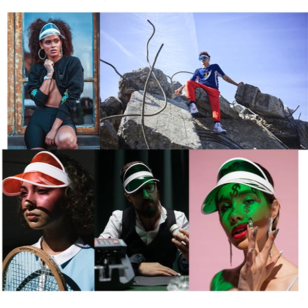 Logo UV Protection Air Top Plastic PVC Visor Cap Hat