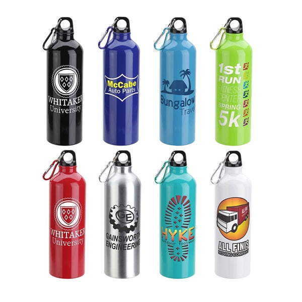 25 Oz. Aluminum Sports Water Bottle w Carabiner
