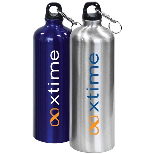Sporty Aluminum Water Bottle w/ Carabiner 25 oz Bottles