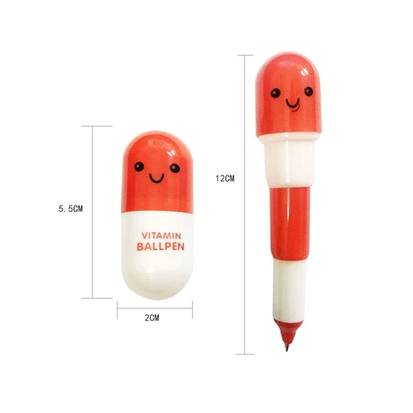 Vitamin Pill Retractable Ballpoint Pen