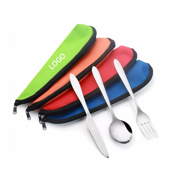 3pcs Portable Travel Spoon Fork Knife Cutlery Set