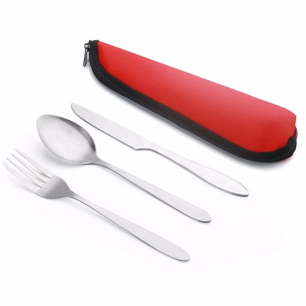 3pcs Portable Travel Spoon Fork Knife Cutlery Set