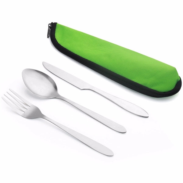 3pcs Portable Travel Spoon Fork Knife Cutlery Set