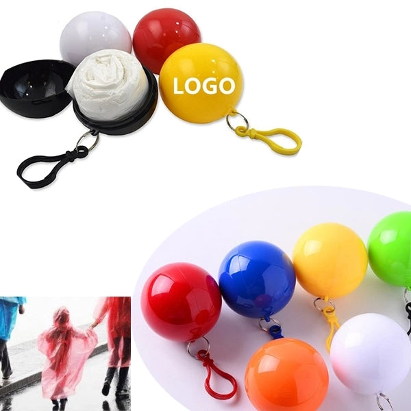 Disposable Rain Ponchos With Ball Shape Case
