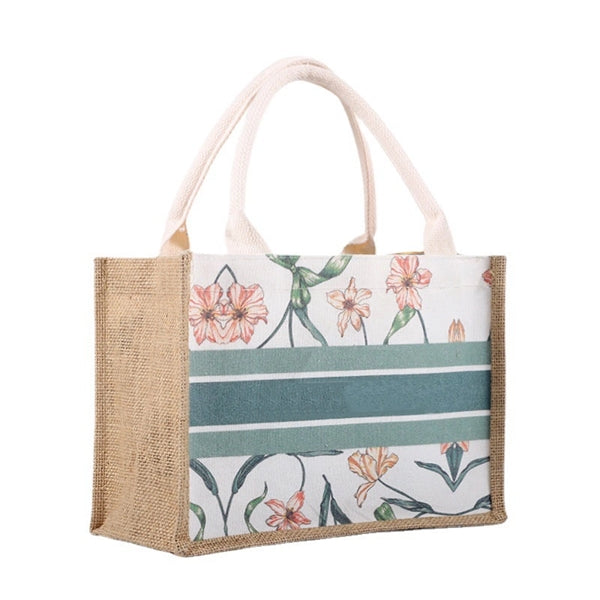 Burlap Tote Bags w / Front Pocket