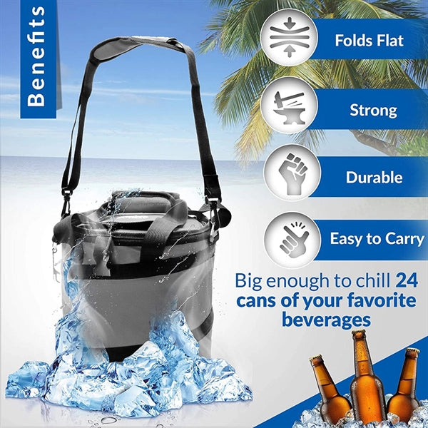 24 Can Pop Up Cooler Bag Collapsible Insulated Tote