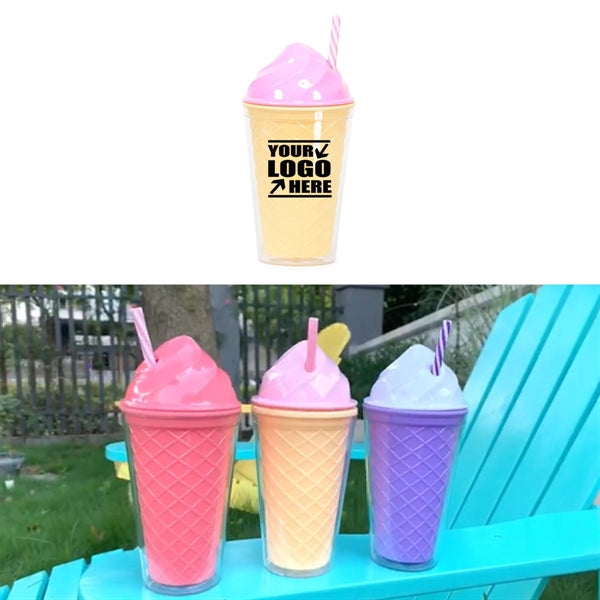 15 oz Ice-cream Cone Shape Water Bottle
