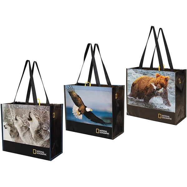 Heavy Duty Recycled Plastic Bottles Laminated RPET Tote
