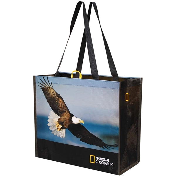 Heavy Duty Recycled Plastic Bottles Laminated RPET Tote