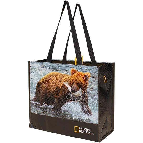 Heavy Duty Recycled Plastic Bottles Laminated RPET Tote