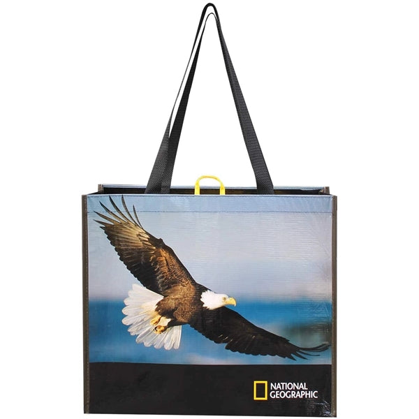 Heavy Duty Recycled Plastic Bottles Laminated RPET Tote