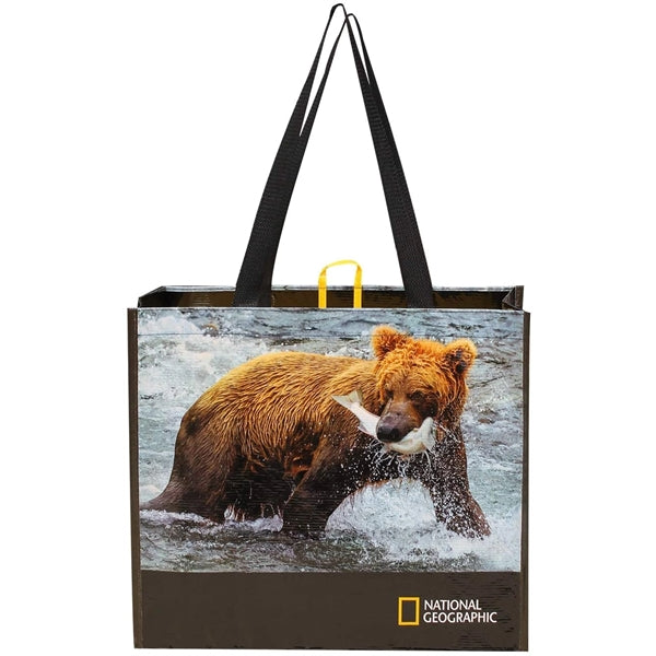 Heavy Duty Recycled Plastic Bottles Laminated RPET Tote