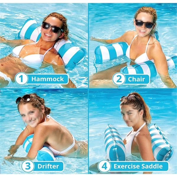 4-in-1 Inflatable Pool Saddle Lounge Chair Hammock Drifter