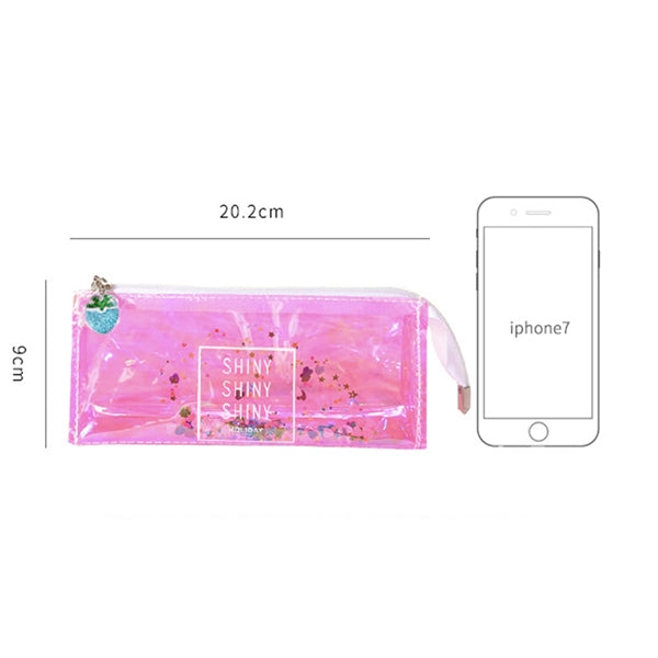 Floating Glitter Sequin Pencil Case Transparent Holder