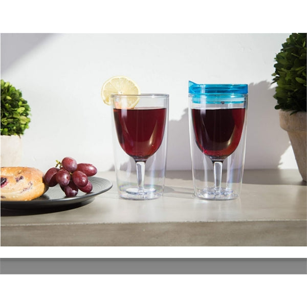 10oz Double Wall Plastic Wine Drink Tumbler Cup