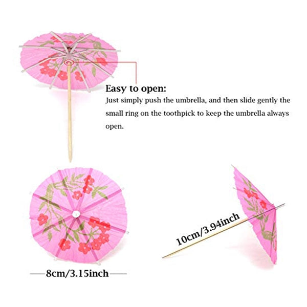 Umbrella Cocktail Picks Cupcake Toppers