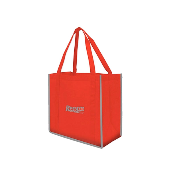 Reflective Stripe Large Grocery Tote