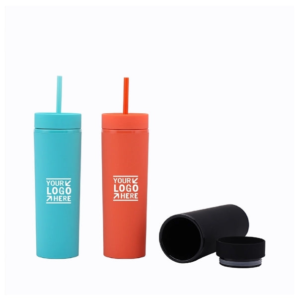 Matte Colored Acrylic Tumblers with Lids and Straws
