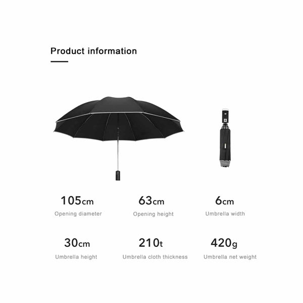 Automatic Reversed Umbrella With Reflective Stripe